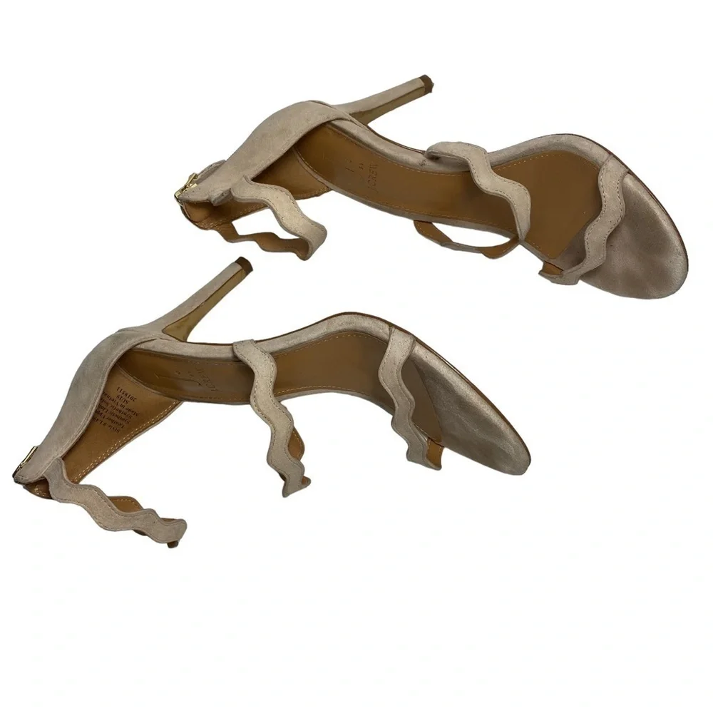 J. Crew Factory scallop ankle strap heels.